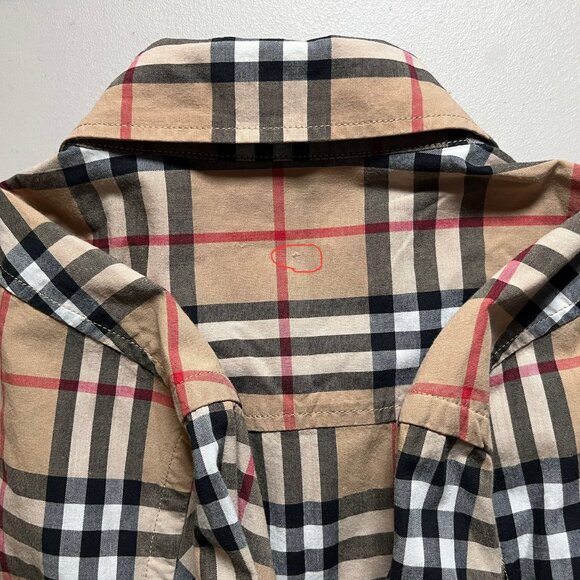 Burberry Nova Check Long Sleeve Button Down Shirt - Men's Size M - Tan - Picture 7 of 14